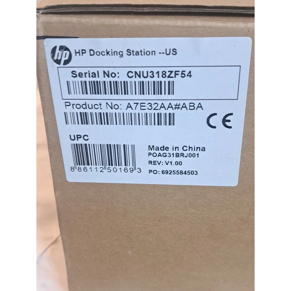 HP Docking Station A7E32AA#ABA w/ Power Adapter New Open Box